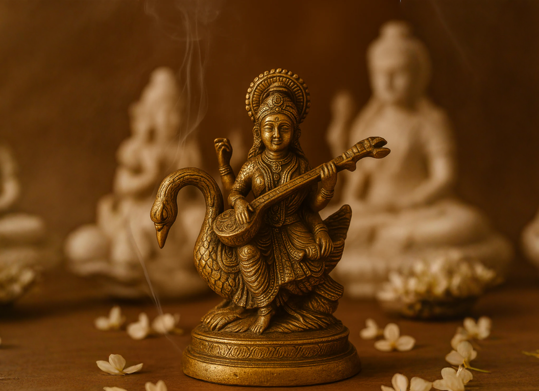 The Wisdom Within: The Story of Maa Saraswati Brass Idol