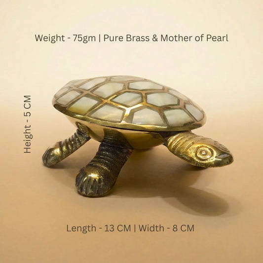 Brass Tortoise with Mother of Pearl Inlay