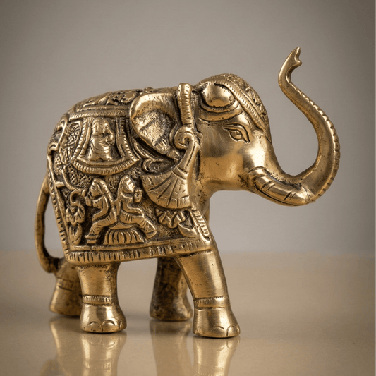 Pure Brass Elephant - Prosperity - SwastikKripa | Pure Brass Idols | Home Decor & Gifting | Free Shipping.