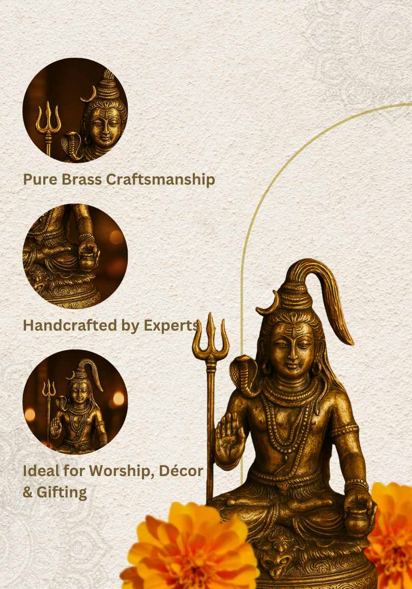 Antique Brass Mahadev Idol