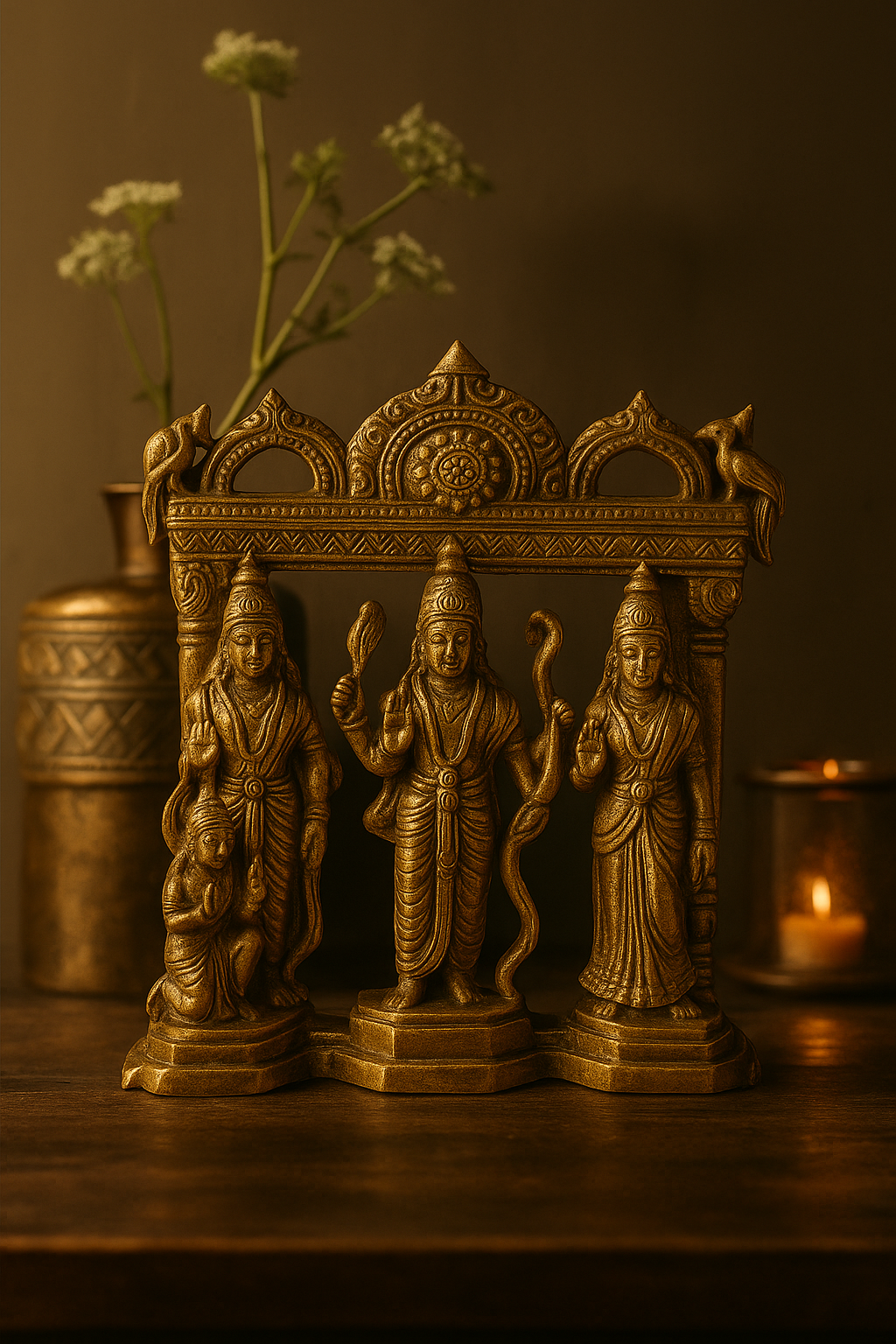 Antique Brass Ram Darbar Idol