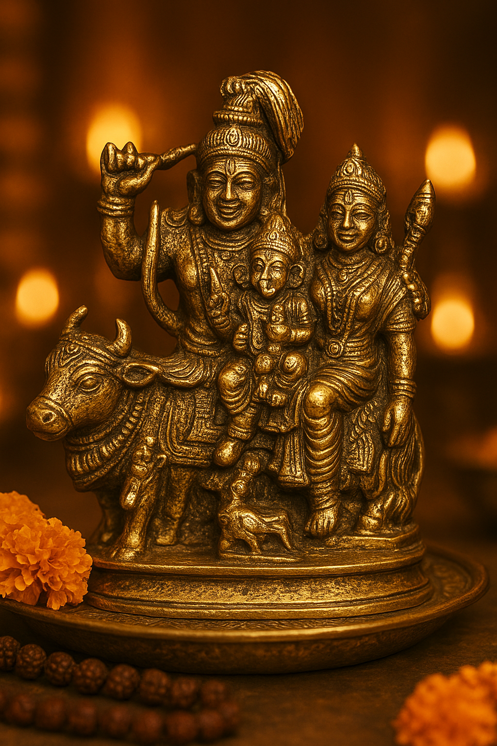 Antique Brass Shiv Parivar Idol