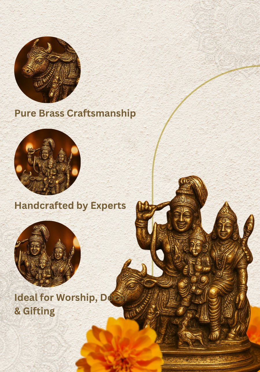 Antique Brass Shiv Parivar Idol
