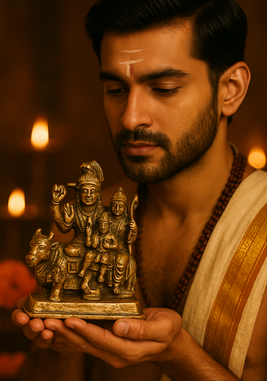 Antique Brass Shiv Parivar Idol