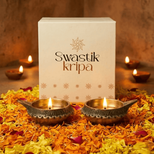 Kuber Deepak Set of 2 | Pure Brass Diya - SwastikKripa | Pure Brass Idols | Home Decor & Gifting | Free Shipping.