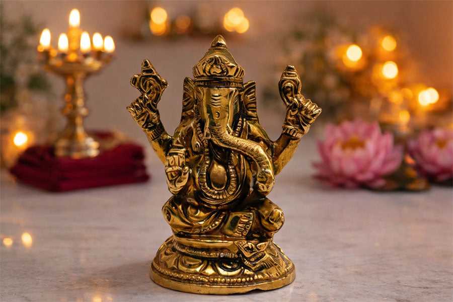 Pure Brass Ganesha Idol for Home Temple – Benefits, Placement, and How to Choose the Right Murti