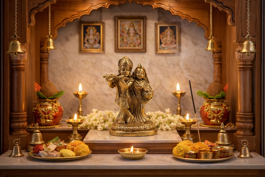 Top 6 Handmade Brass Statues from India for a Sacred Home Temple - SwastikKripa | Pure Brass Idols | Home Decor & Gifting | Free Shipping.