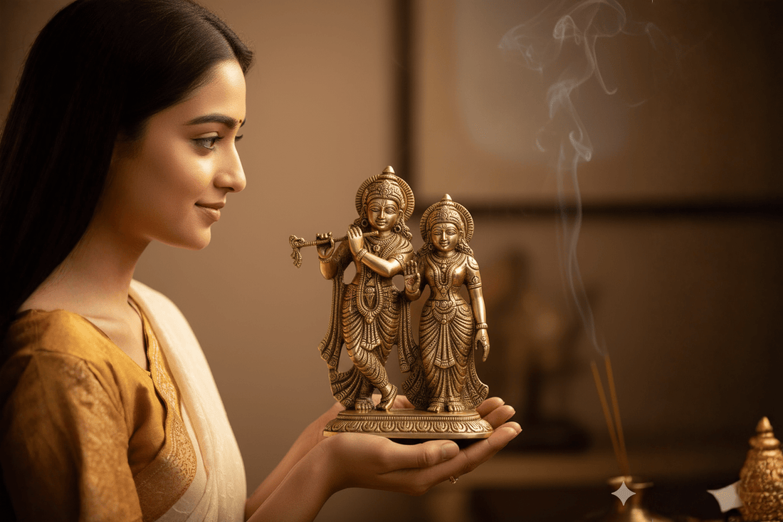 The Hidden Language of a Radha Krishna Idol: Tradition, Craft, and Meaning - SwastikKripa | Pure Brass Idols | Home Decor & Gifting | Free Shipping.