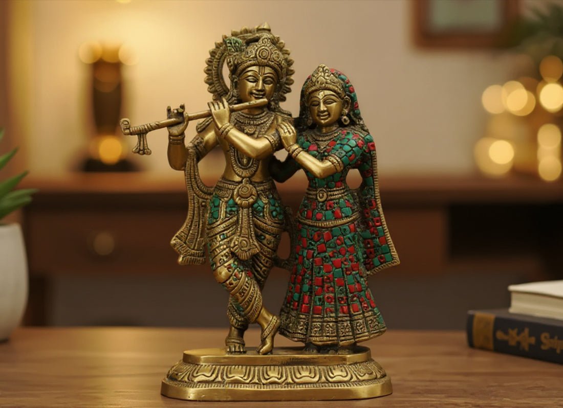 The Eternal Story of Radha Krishna Idol: Love, Devotion, and Timeless Art - SwastikKripa | Pure Brass Idols | Home Decor & Gifting | Free Shipping.
