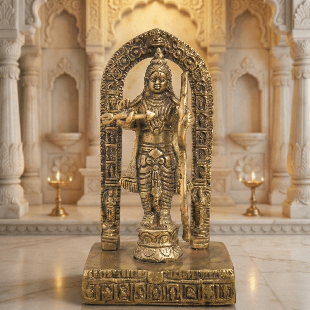 Sacred Brass Shri Ram Idol - SwastikKripa | Pure Brass Idols | Home Decor & Gifting | Free Shipping.