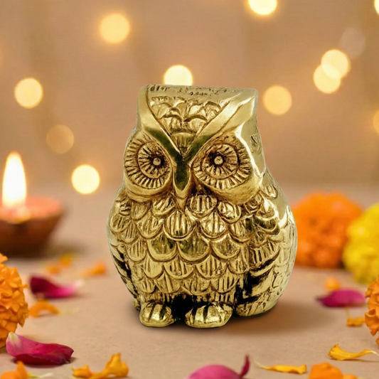 Pure Brass Owl Figurine –  Wisdom & Protection