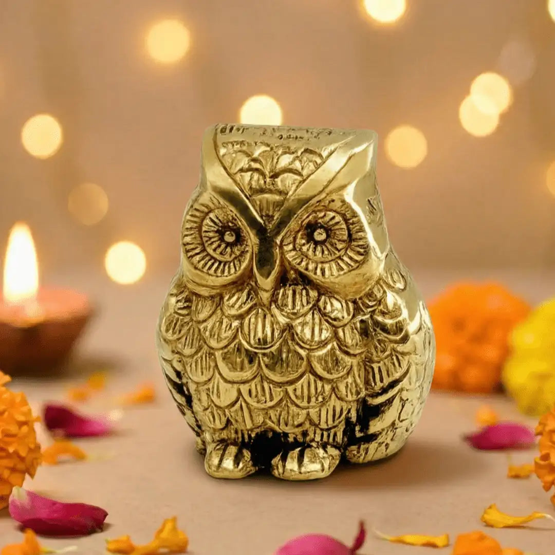 Pure Brass Owl Figurine –  Wisdom & Protection