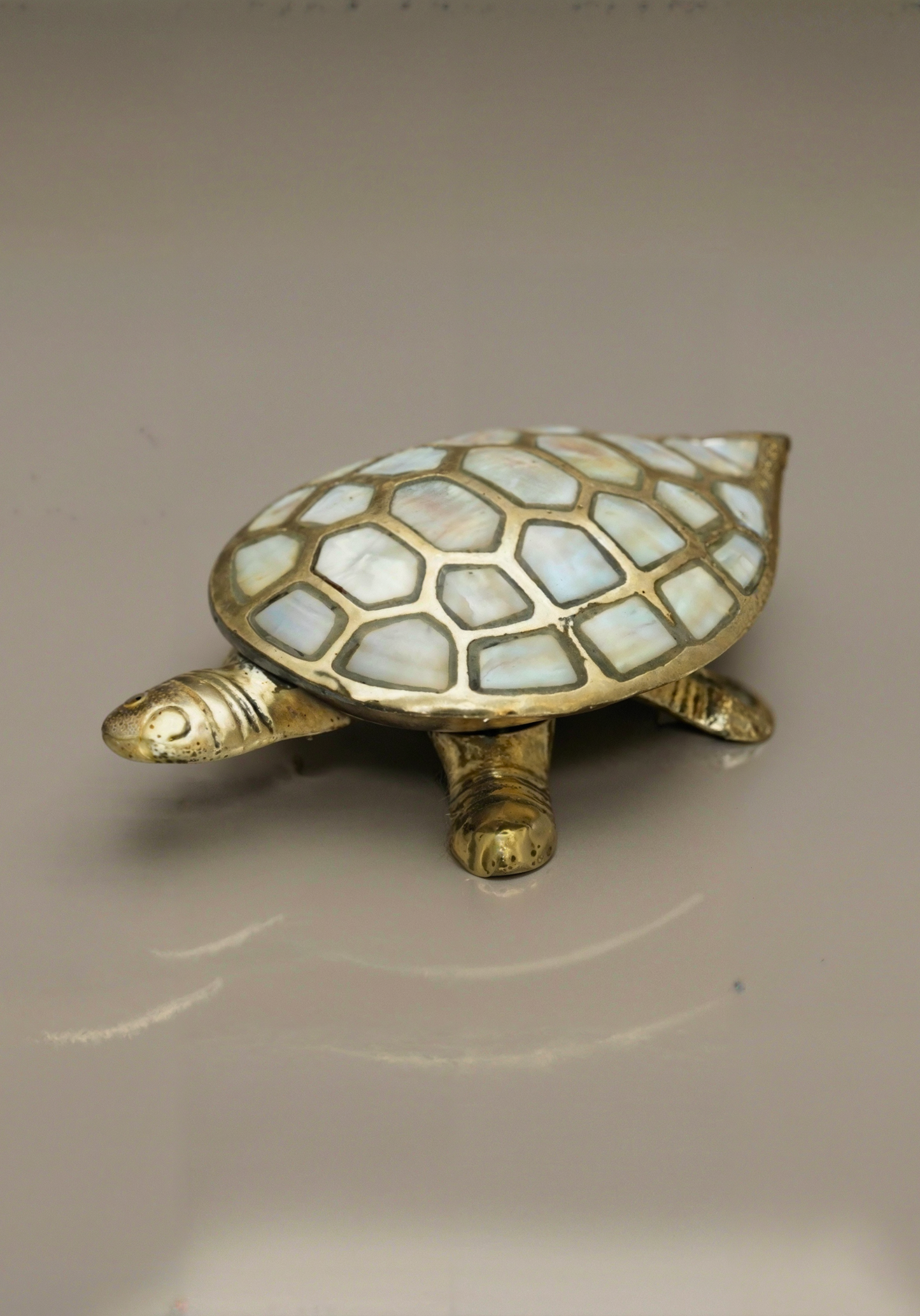 Brass Tortoise with Mother of Pearl Inlay | Vastu & Feng Shui Wealth Symbol