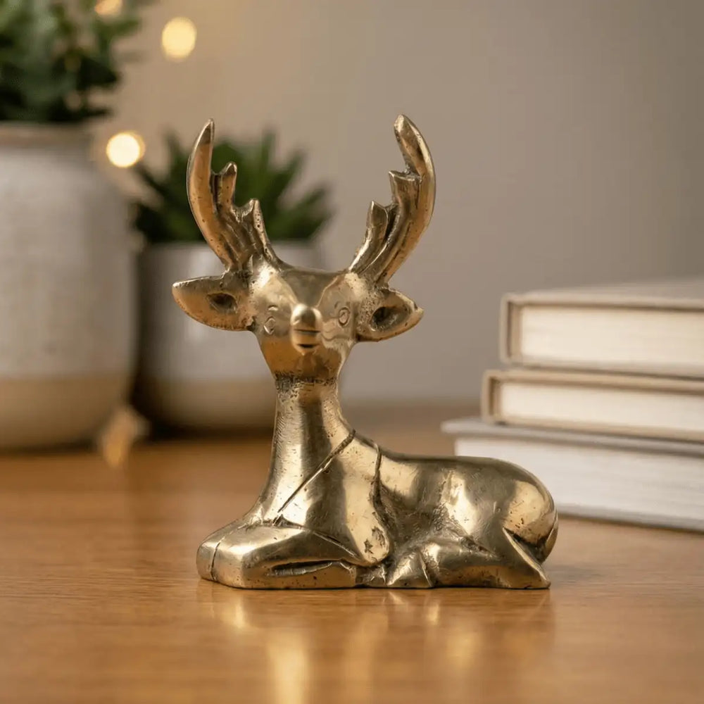 Handcrafted Brass Deer - Home Decor