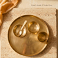 Sattva Brass Thaali Set - 5 pieces set (1 Thaali, 2 bowls, 1 glass and 1 spoon)