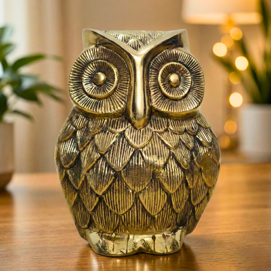Pure Brass Owl Figurine –  Wisdom & Protection