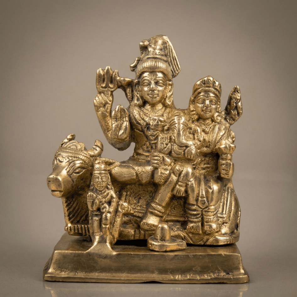 Pure Brass Shiv Parivar Idol | For Home Temple & Gifting - SwastikKripa | Pure Brass Idols | Home Decor & Gifting | Free Shipping.