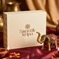 Handcrafted Brass Elephant Statue with Gemstone Inlay