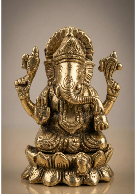 Sacred Vakratunda Brass Idol