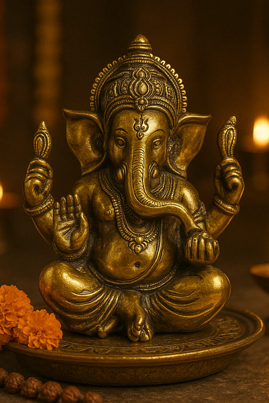 Antique Brass Lord Ganesha Idol