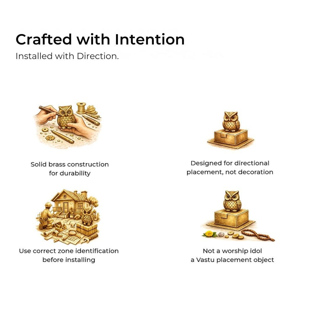 Pure Brass Owl Figurine – Wisdom & Protection - SwastikKripa | Pure Brass Idols | Home Decor & Gifting | Free Shipping.