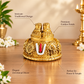 Lord Balaji Charan Paduka | Venkateswara Feet with Shankh, Chakra & Namam | Gold Plated
