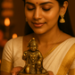 Seated Bajrangbali Brass Idol