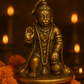 Seated Bajrangbali Brass Idol