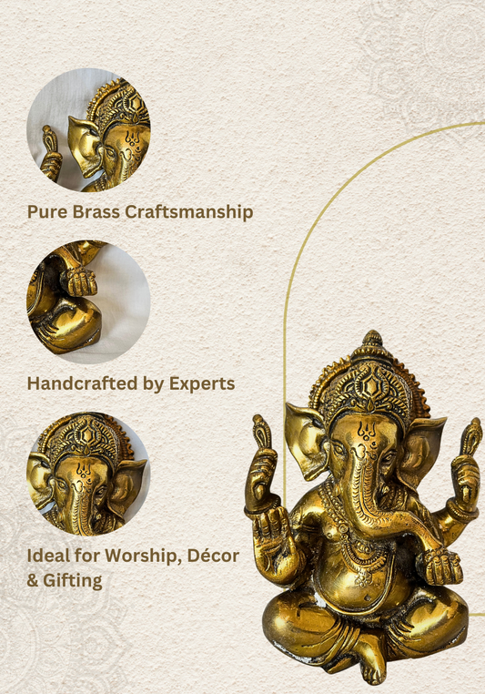 Antique Brass Lord Ganesha Idol