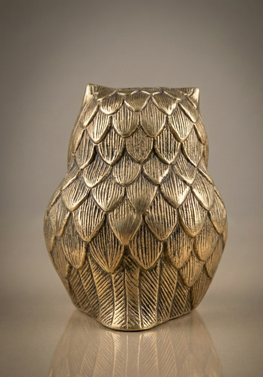 Pure Brass Owl Figurine – Handcrafted Symbol of Wisdom, Knowledge & Protection