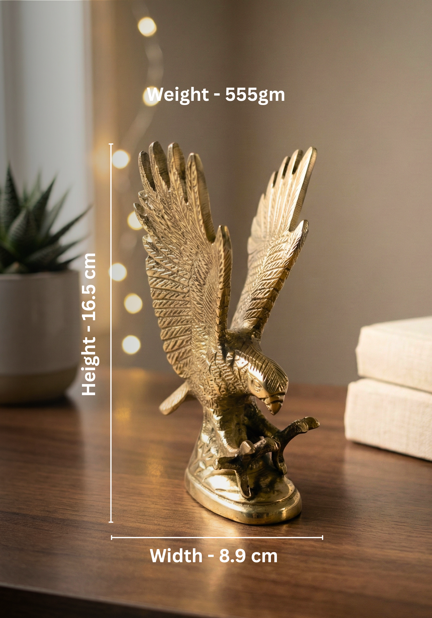 Pure Brass Eagle Figurine – Handcrafted Symbol of Power, Vision & Protection