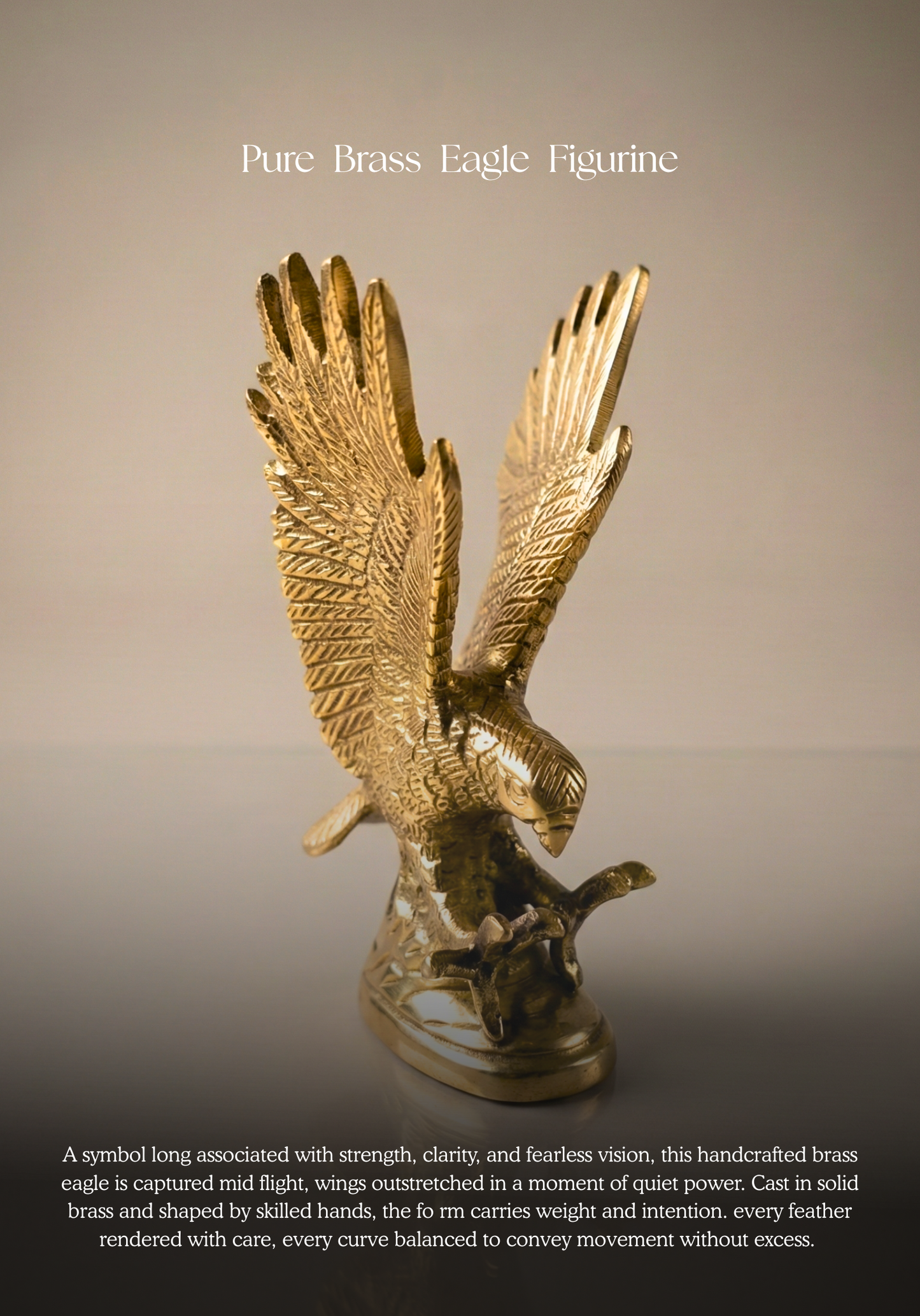 Pure Brass Eagle Figurine – Handcrafted Symbol of Power, Vision & Protection