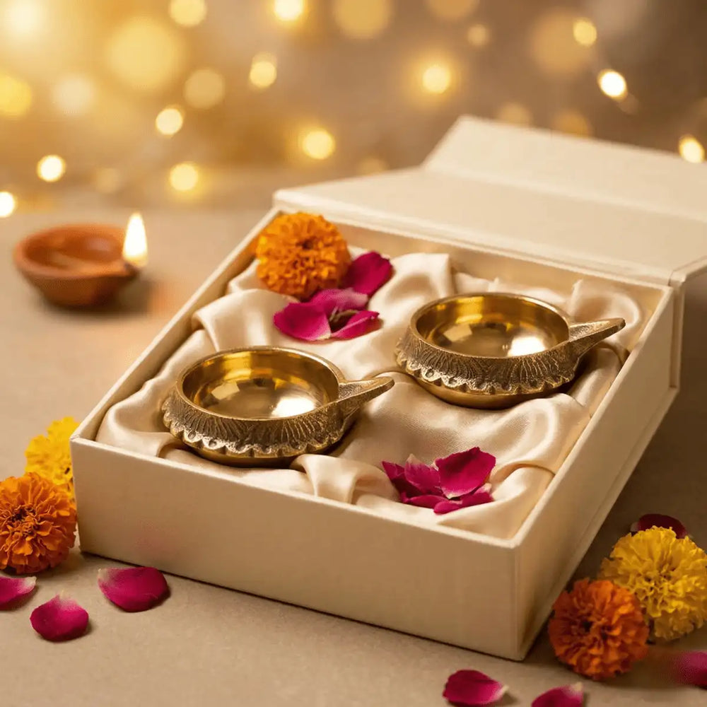 Kuber Deepak Set of 2 | Pure Brass Diya