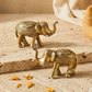 Gaja Brass Elephant Duo | Handcrafted Decor for Prosperity & Gifting