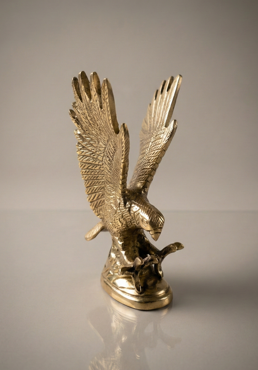 Pure Brass Eagle Figurine – Handcrafted Symbol of Power, Vision & Protection