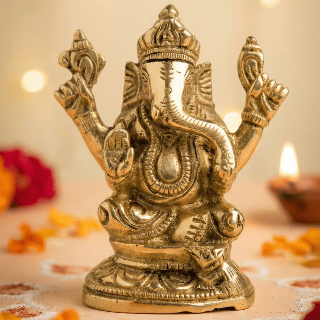 Siddhivinayak Ganesha Brass Idol | Prosperity, Wisdom & New Beginnings
